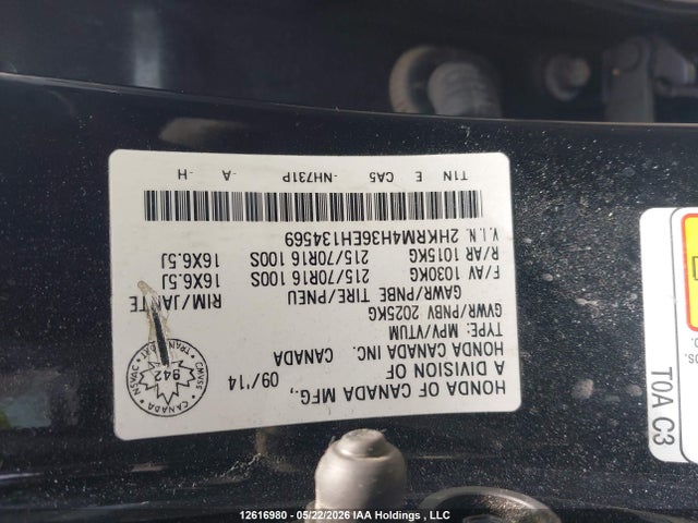 Продаж на аукціоні авто 2014 Honda Cr-v Lx, vin: 2HKRM4H36EH134569, номер лоту: 12616980