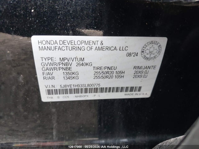 Acura MDX 2025 5J8YE1H93SL800775 Image 9