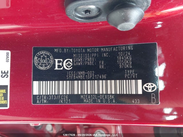 Toyota COROLLA SE 2025 5YFB4MBE1SP217496 Image 9