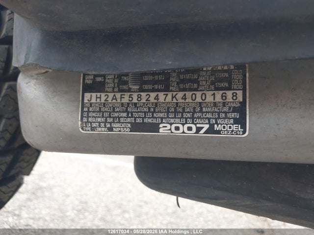 Aukcja sprzedaży 2007 Honda Nps50, vin: JH2AF58247K400168, numer aukcji: 12617034
