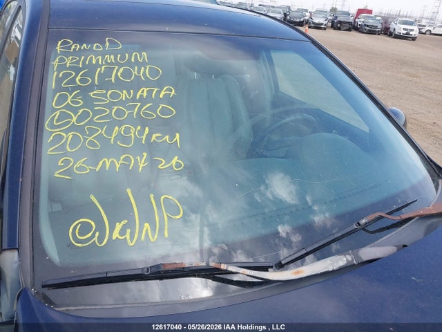 12617040 :رقم المزاد ، 5NPET46F76H020760 vin ، 2006 Hyundai Sonata Gl V6 مزاد بيع