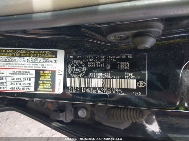 4T1BF1FK7EU841492 Toyota Camry L/se/le/xle