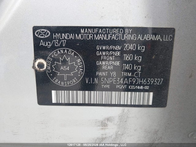 5NPE34AF9JH639327 Hyundai Sonata Sport/limited/sel