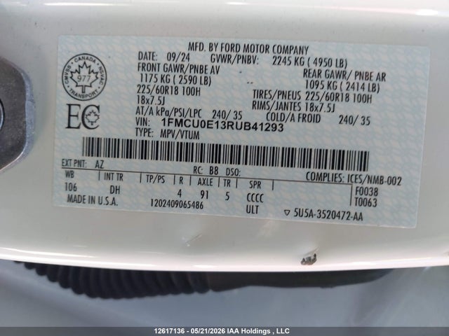 Ford Escape 2024 1FMCU0E13RUB41293 Image 19