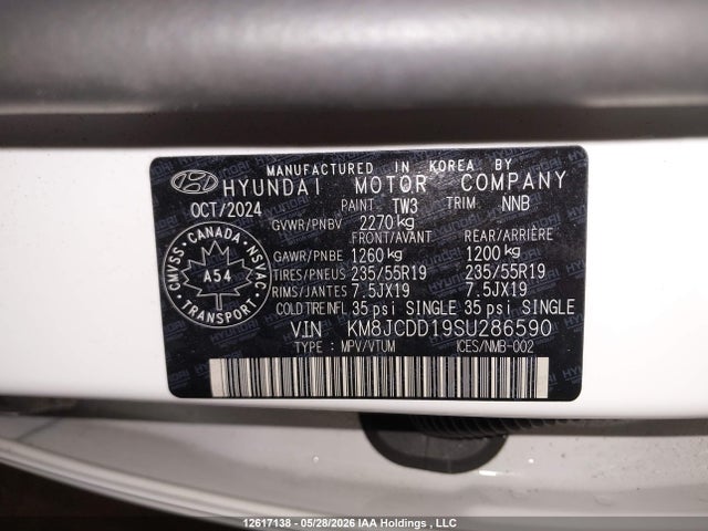 Продаж на аукціоні авто 2025 Hyundai Tucson Hybrid Ultimate, vin: KM8JCDD19SU286590, номер лоту: 12617138