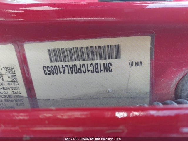 12617170 :رقم المزاد ، 3N1BC1CP0AL410853 vin ، 2010 Nissan Versa 1.8s مزاد بيع