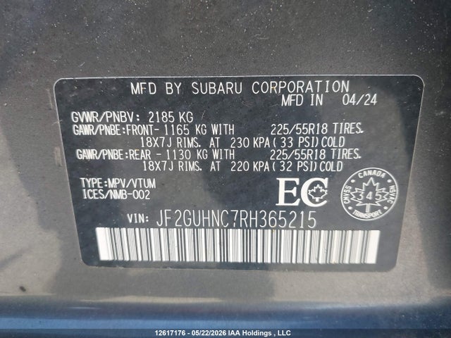 Subaru Crosstrek Limited 2024 JF2GUHNC7RH365215 Image 9