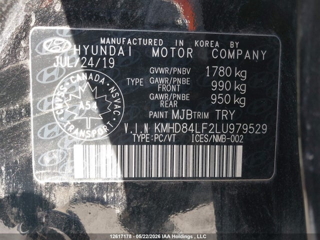 2020 Hyundai Elantra Sel/value/limited მანქანა იყიდება აუქციონზე, vin: KMHD84LF2LU979529, აუქციონის ნომერი: 12617178