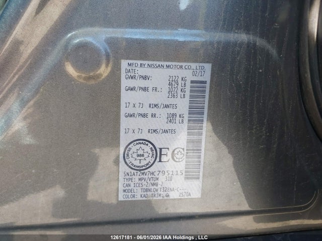 Nissan Rogue Sv/sl 2017 5N1AT2MV7HC795115 Image 19
