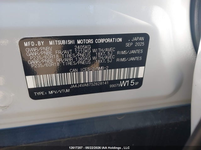 Продаж на аукціоні авто 2025 Mitsubishi Outlander Se/diamond Trail Edition, vin: JA4J4VA87SZ628141, номер лоту: 12617207