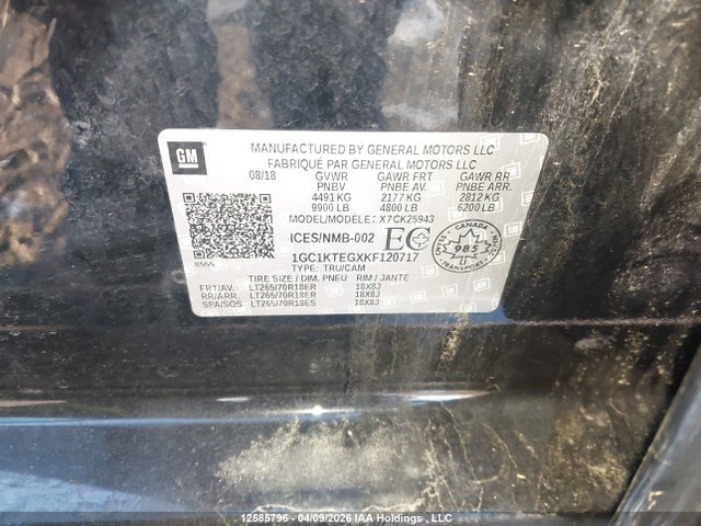 1GC1KTEGXKF120717 Chevrolet Silverado 2500hd Ltz
