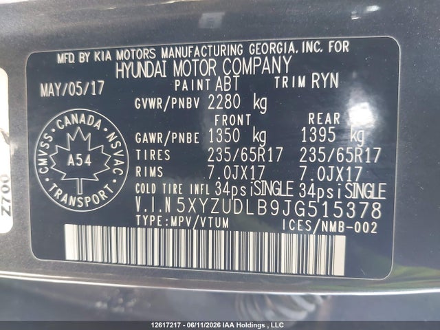 2018 Hyundai Santa Fe Sport 2.4 Premium მანქანა იყიდება აუქციონზე, vin: 5XYZUDLB9JG515378, აუქციონის ნომერი: 12617217