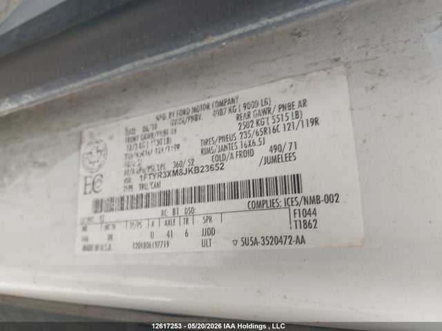 1FTYR3XM8JKB23652 Ford Transit T-250