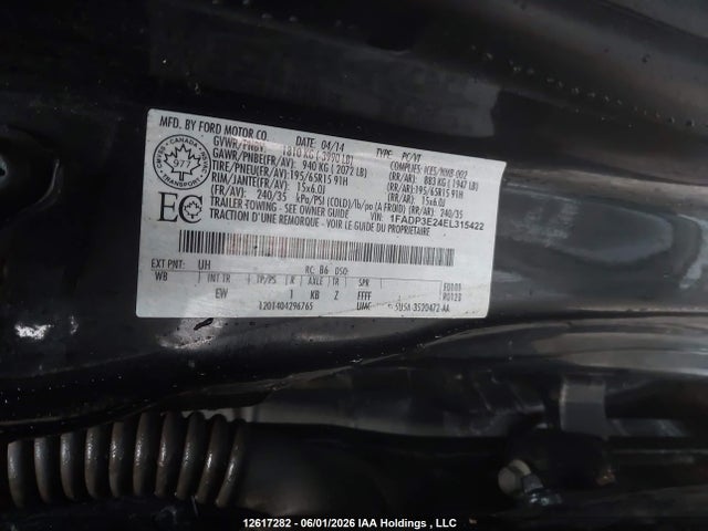 1FADP3E24EL315422 Ford FOCUS S