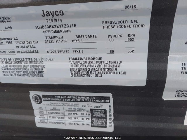1UJBJ0BS2K1TZ0116 Jayco Jayflight Swift 287bhbe