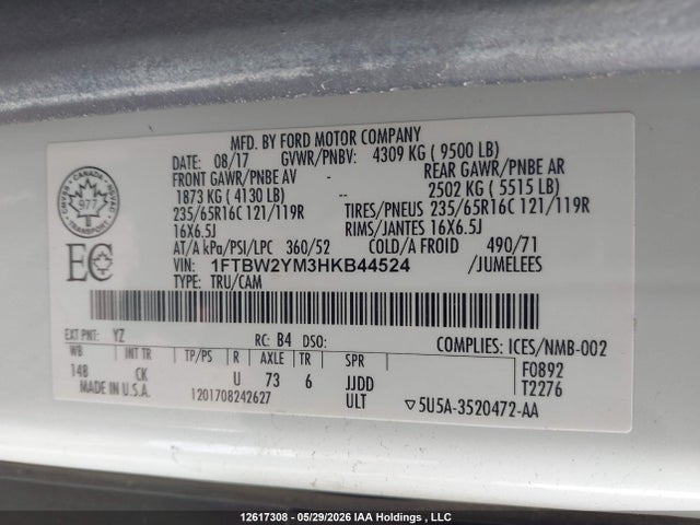 Ford Transit T-350 2017 1FTBW2YM3HKB44524 Image 9