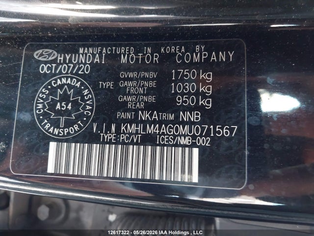 KMHLM4AG0MU071567 Hyundai Elantra Preferred Ivt With Sun And Tech Package