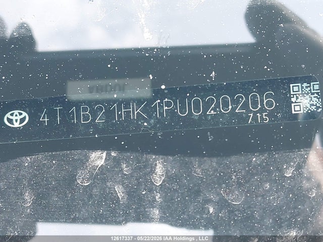 Auction sale of the 2023 Toyota Camry Xle/se, vin: 4T1B21HK1PU020206, lot number: 12617337