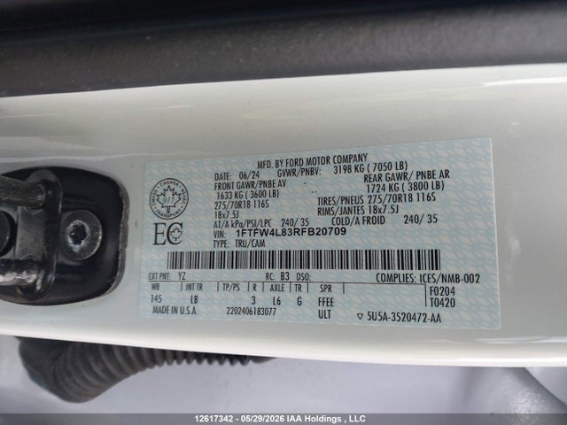 Ford F150 2024 1FTFW4L83RFB20709 Image 9