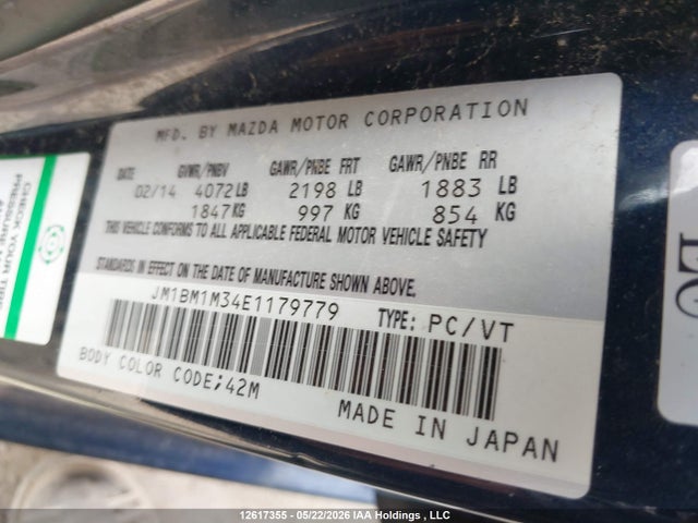 Mazda Mazda3 Gt-sky 2014 JM1BM1M34E1179779 Image 19