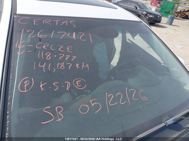 Aukcja sprzedaży 2016 Chevrolet Cruze Limited Lt, vin: 1G1PF5SB0G7118777, numer aukcji: 12617421