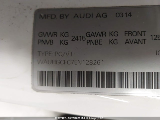 Продажа на аукционе авто 2014 Audi A6 Prestige, vin: WAUHGCFC7EN128261, номер лота: 12617422