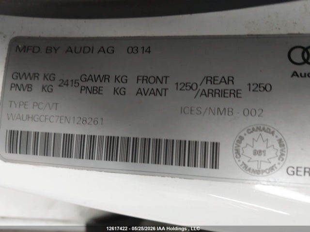 Продажа на аукционе авто 2014 Audi A6 Prestige, vin: WAUHGCFC7EN128261, номер лота: 12617422