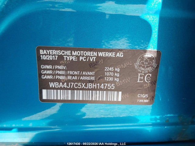 WBA4J7C5XJBH14755 BMW 440xi Gran Coupe