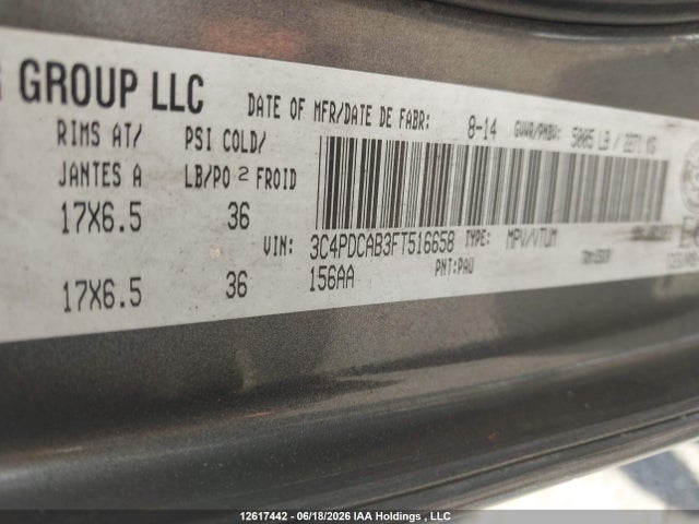 3C4PDCAB3FT516658 Dodge Journey Cvp/se Plus