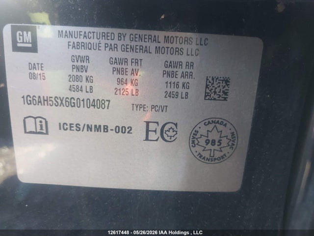 1G6AH5SX6G0104087 Cadillac ATS LUXURY