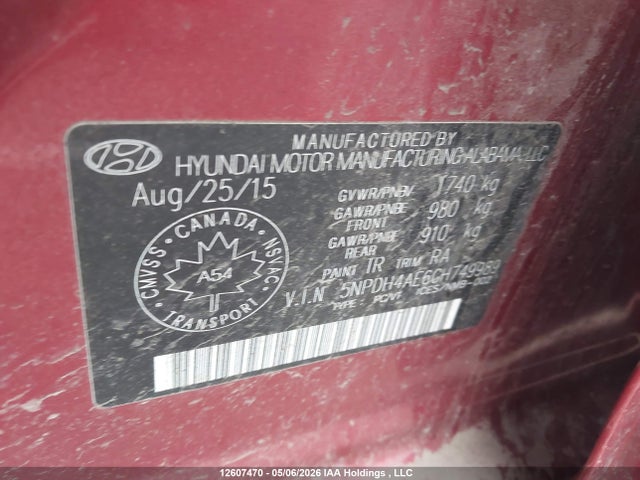 Продаж на аукціоні авто 2016 Hyundai Elantra L, vin: 5NPDH4AE6GH749989, номер лоту: 12607470