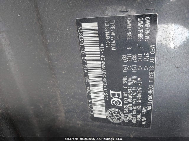 4S4WMADD8K3414237 Subaru Ascent Touring