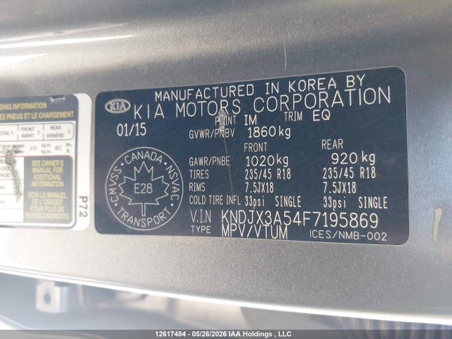 Продажа на аукционе авто 2015 Kia Soul Sx/sx Luxury, vin: KNDJX3A54F7195869, номер лота: 12617484