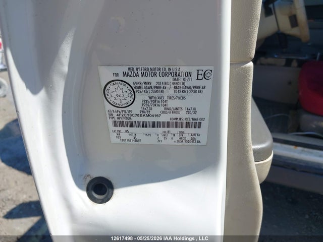 12617498 :رقم المزاد ، 4F2CY0C78BKM04167 vin ، 2011 Mazda Tribute مزاد بيع