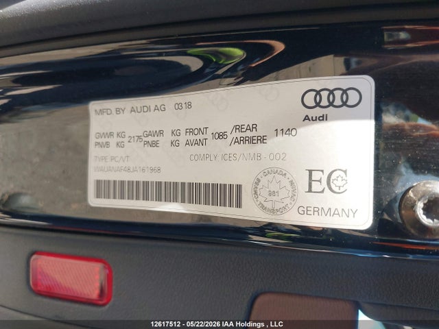 Продаж на аукціоні авто 2018 Audi A4 Komfort, vin: WAUANAF48JA161968, номер лоту: 12617512