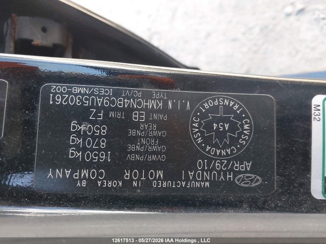 Auction sale of the 2010 Hyundai Accent, vin: KMHCN4BC9AU530261, lot number: 12617513