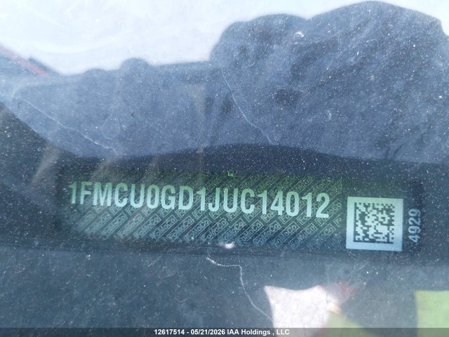 12617514 :رقم المزاد ، 1FMCU0GD1JUC14012 vin ، 2018 Ford Escape Se مزاد بيع