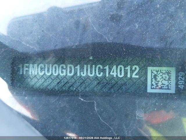 12617514 :رقم المزاد ، 1FMCU0GD1JUC14012 vin ، 2018 Ford Escape Se مزاد بيع