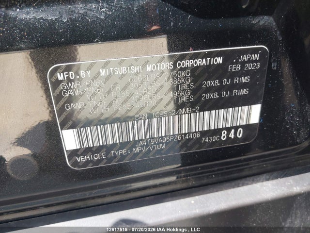 Продажа на аукционе авто 2023 Mitsubishi Outlander Sel/40th Anniversary/sel Touring/sel Premium, vin: JA4T5VA95PZ614406, номер лота: 12617515