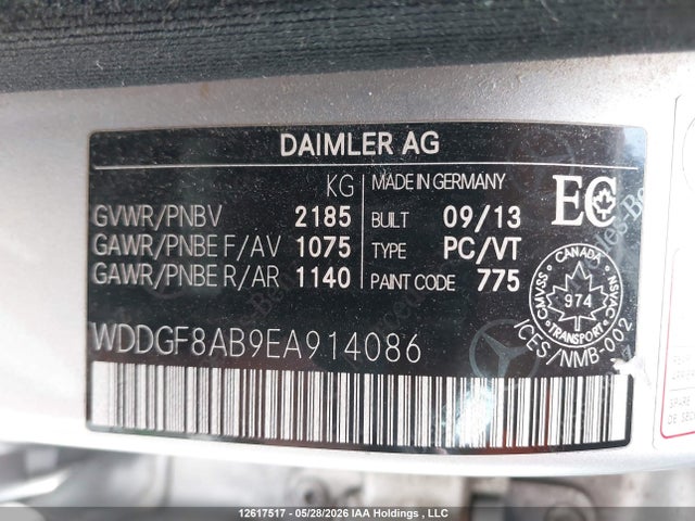 Продажа на аукционе авто 2014 Mercedes-benz C 300 4matic, vin: WDDGF8AB9EA914086, номер лота: 12617517