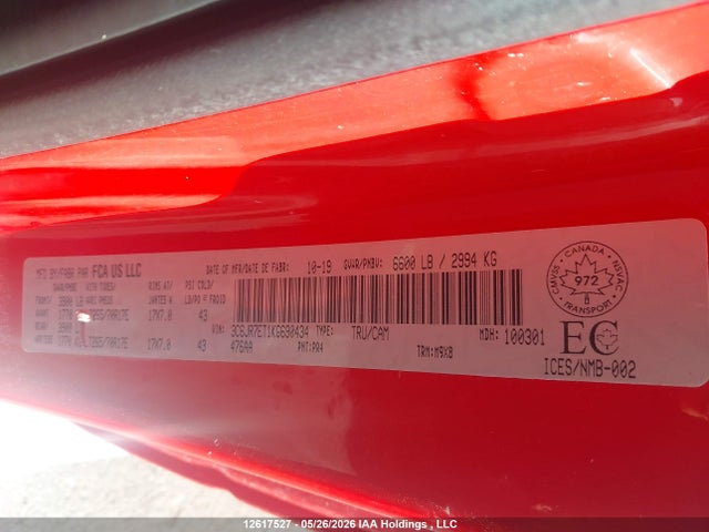 RAM 1500 Classic Slt 2019 3C6JR7ET1KG690434 Image 9