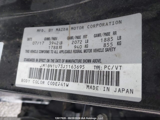 JM1BN1U73J1163695 Mazda 3 SPORT