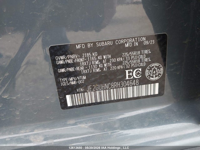 JF2GUHNC8RH304648 Subaru Crosstrek Limited
