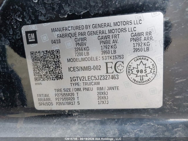 1GTV2LEC5JZ327463 GMC SIERRA 1500