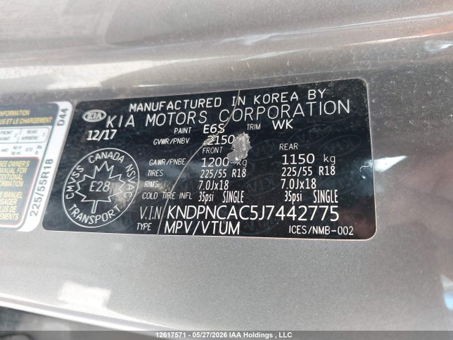Auction sale of the 2018 Kia Sportage Ex, vin: KNDPNCAC5J7442775, lot number: 12617571