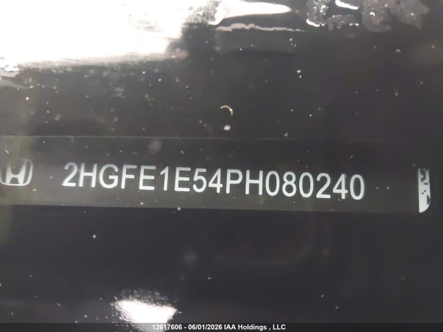 2023 Honda Civic Si Si მანქანა იყიდება აუქციონზე, vin: 2HGFE1E54PH080240, აუქციონის ნომერი: 12617606