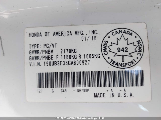 Acura TLX 2016 19UUB3F35GA800927 Image 18