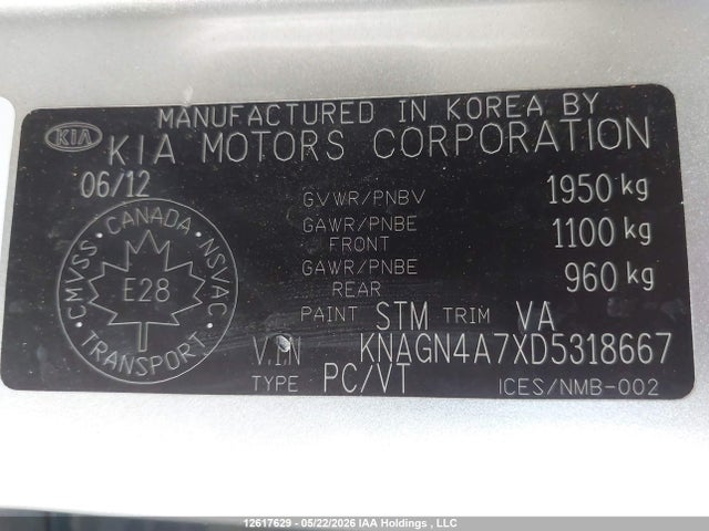 Продаж на аукціоні авто 2013 Kia Optima Ex/ex Luxury/ex+, vin: KNAGN4A7XD5318667, номер лоту: 12617629