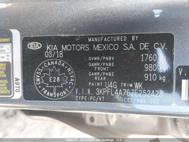 3KPFL4A76JE252428 KIA Forte Lx/lx+