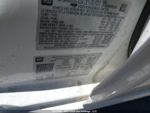 2024 Chevrolet Silverado K1500 Rst მანქანა იყიდება აუქციონზე, vin: 1GCUDEED8RZ239125, აუქციონის ნომერი: 12617640